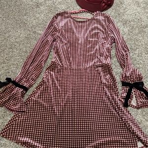 Xhilaration houndstooth velour skater dress
